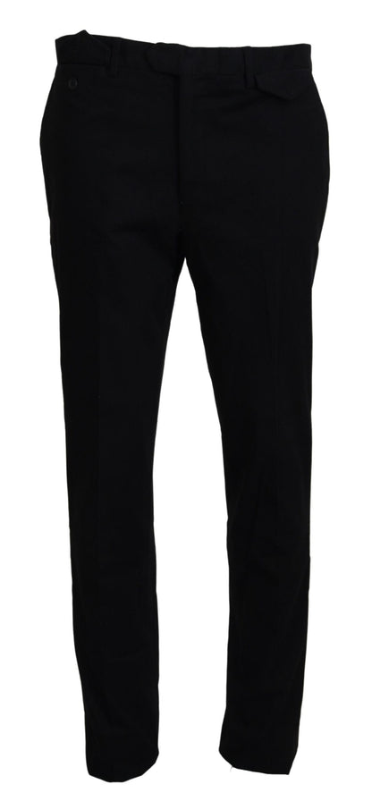 Black Cotton Chino Men Formal Pants