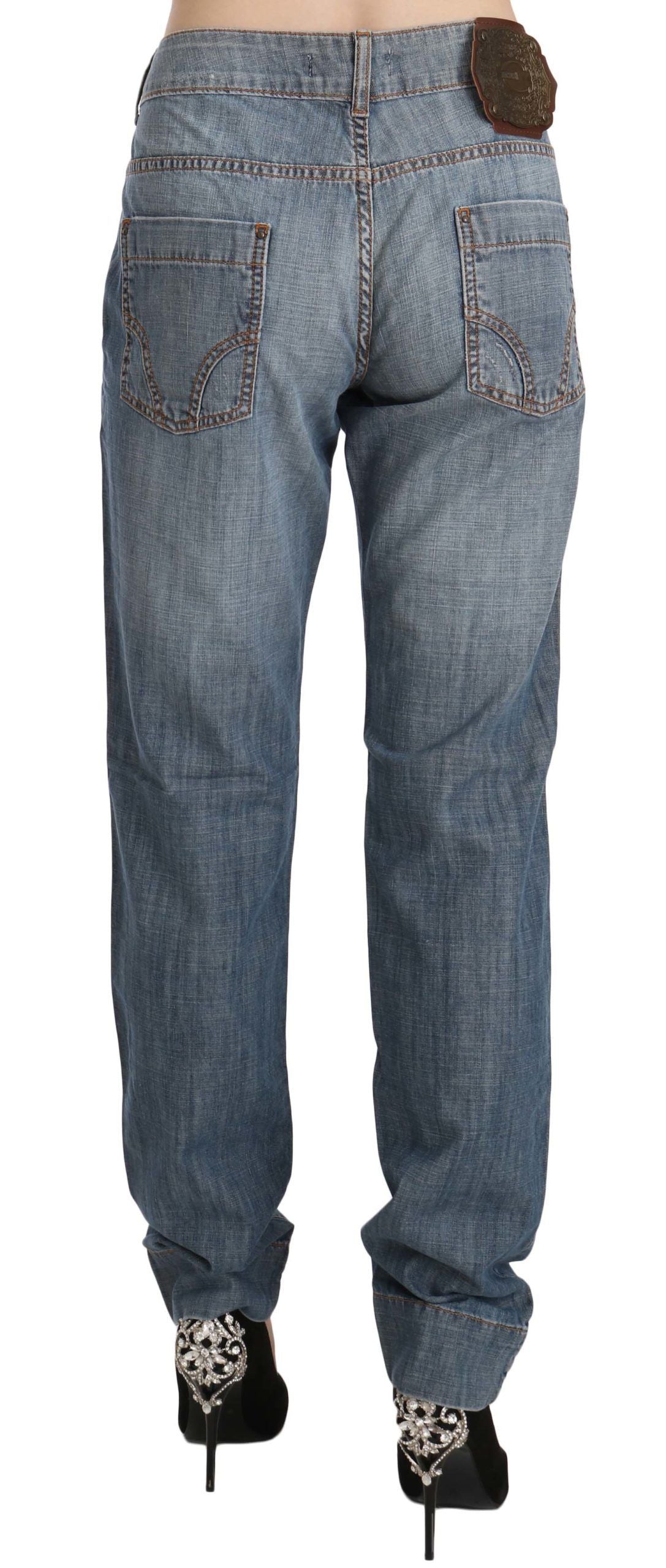 Chic Blue Washed Slim Fit Denim Jeans