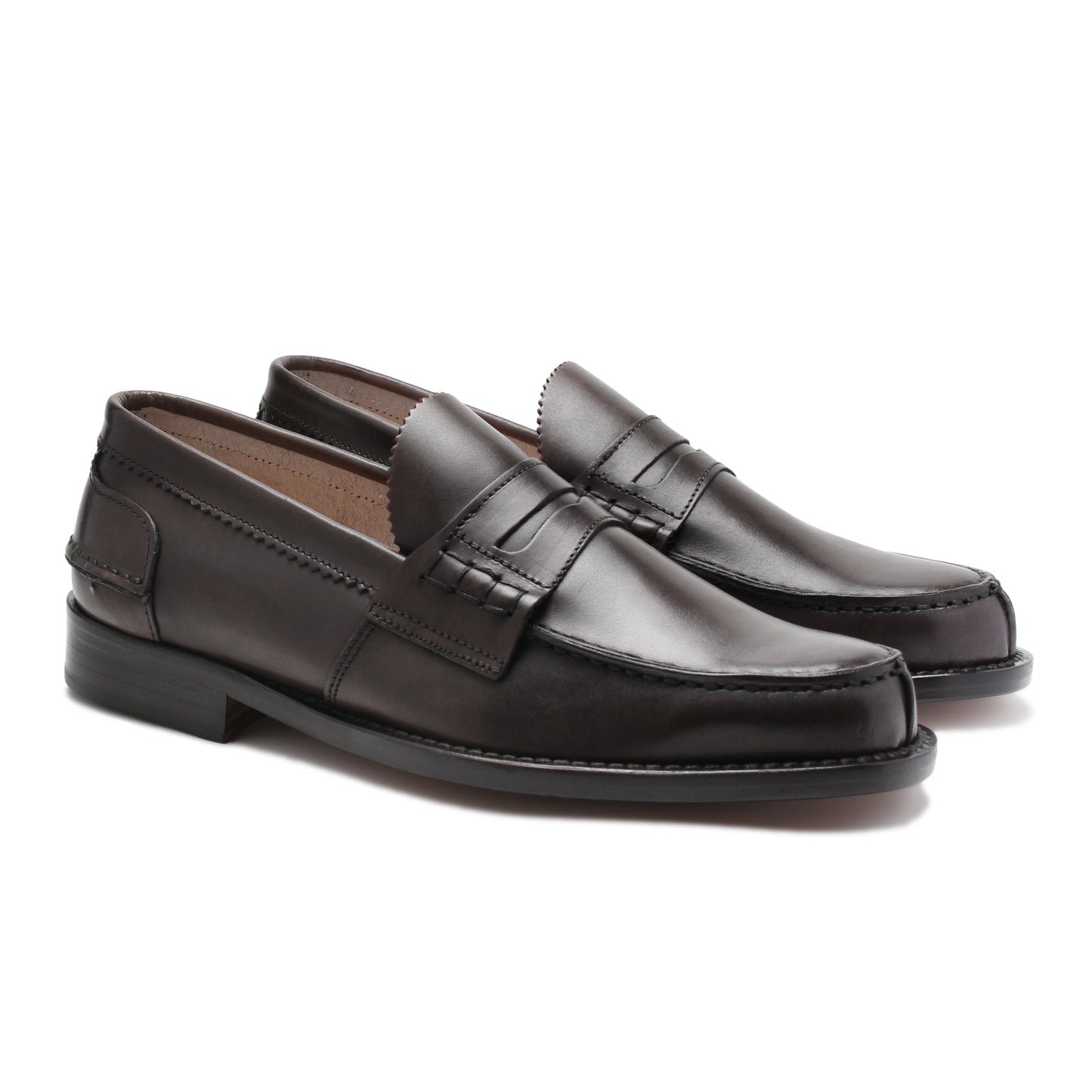 Elegant Dark Brown Leather Loafers for Men