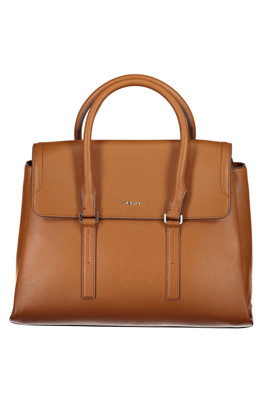 Elegant Brown Handbag with Contrasting Details