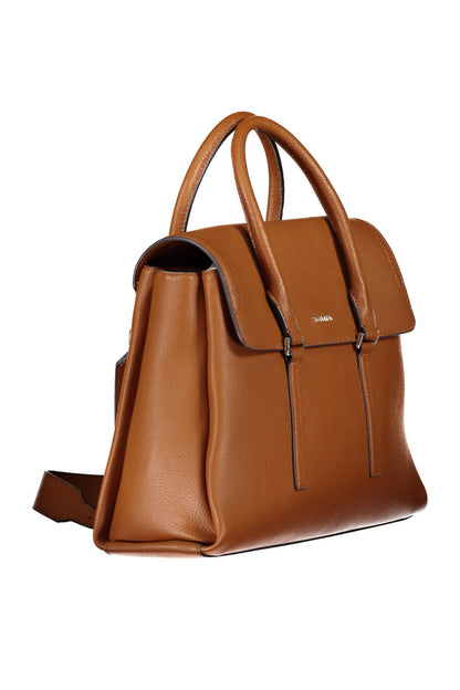 Elegant Brown Handbag with Contrasting Details