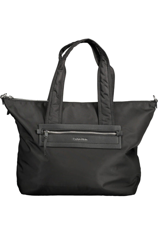 Elegant Black Shoulder Bag with Contrasting Details