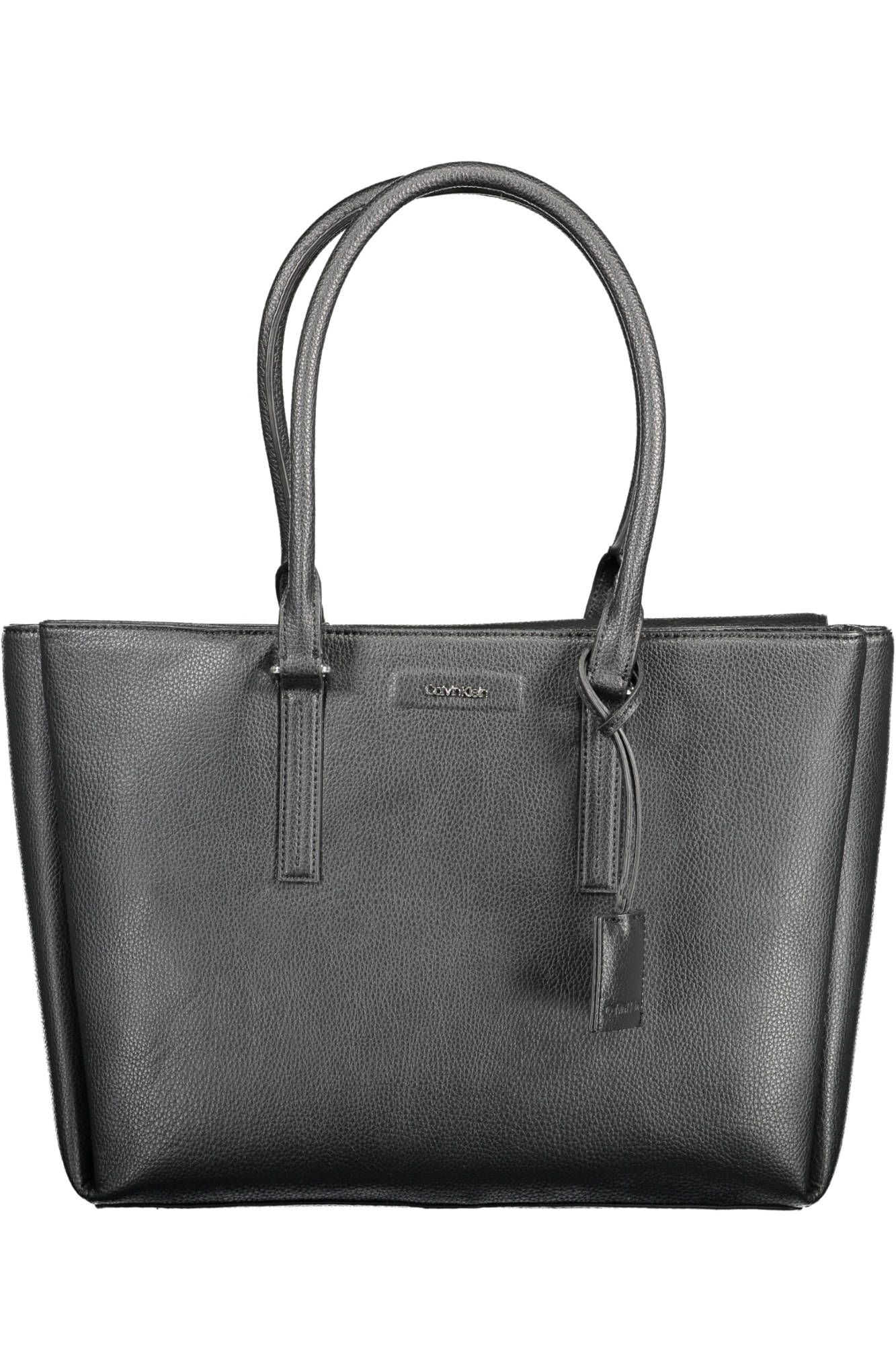 Elegant Black Shoulder Bag with Triple Compartments