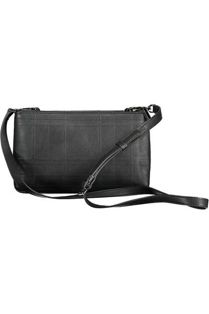 Chic Black Shoulder Bag with Contrasting Details