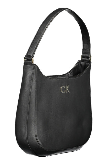 Elegant Black Shoulder Bag with Zip Closure