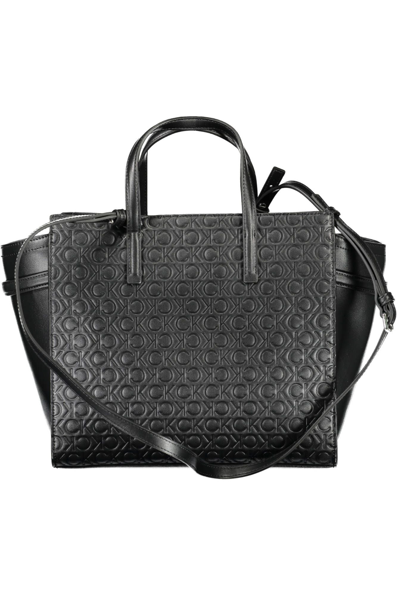 Elegant Black Recycled Polyester Handbag