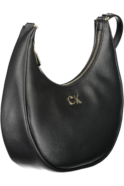 Elegant Black Recycled Shoulder Bag