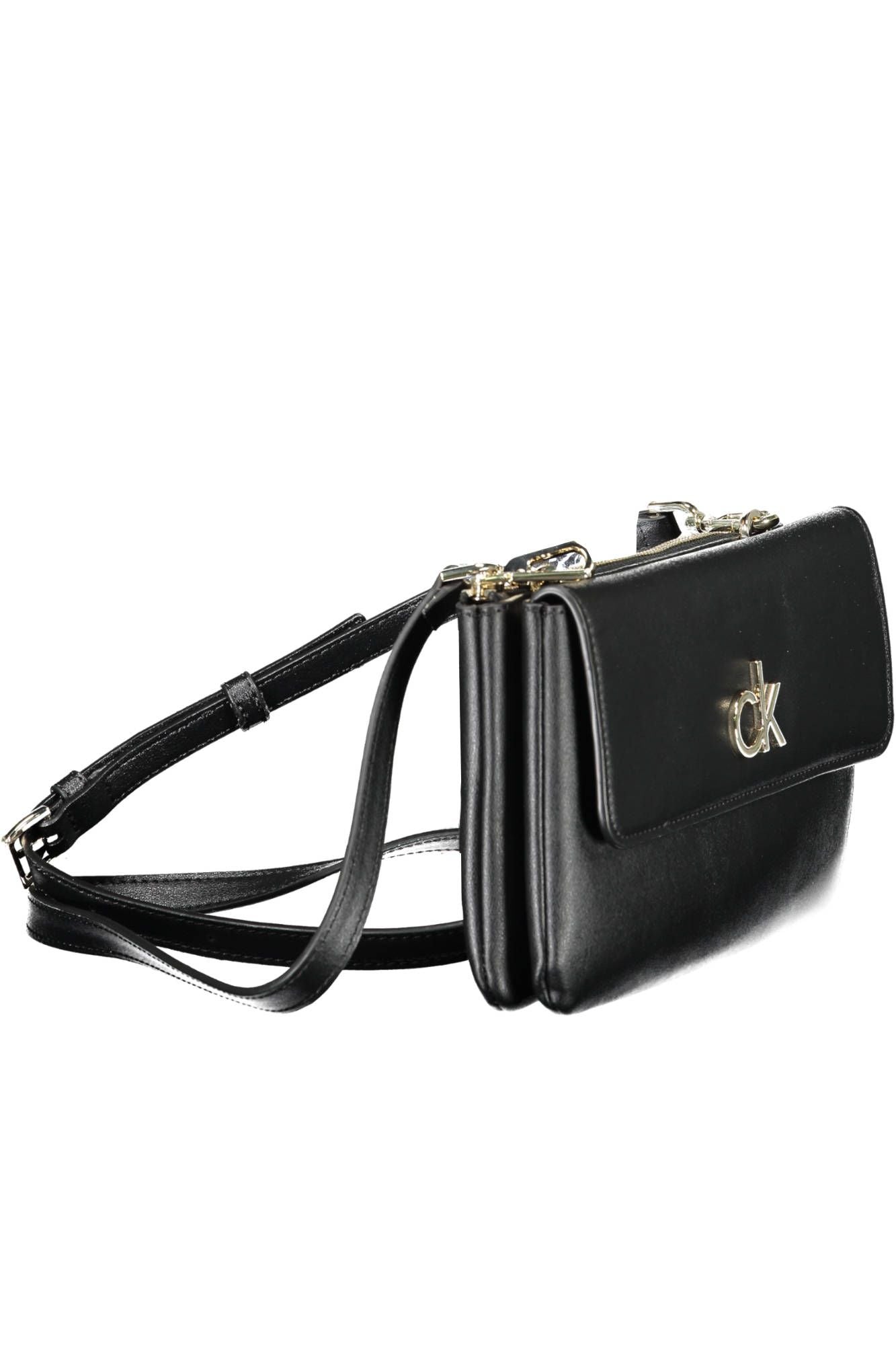 Chic Black Shoulder Bag with Eco-Conscious Twist