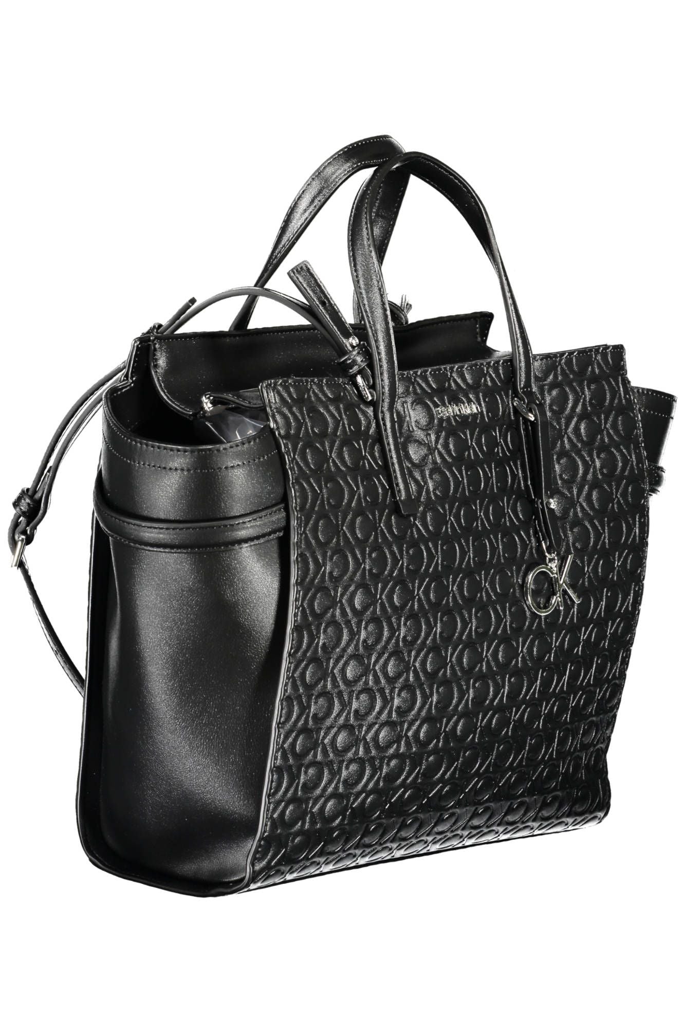 Elegant Black Recycled Polyester Handbag
