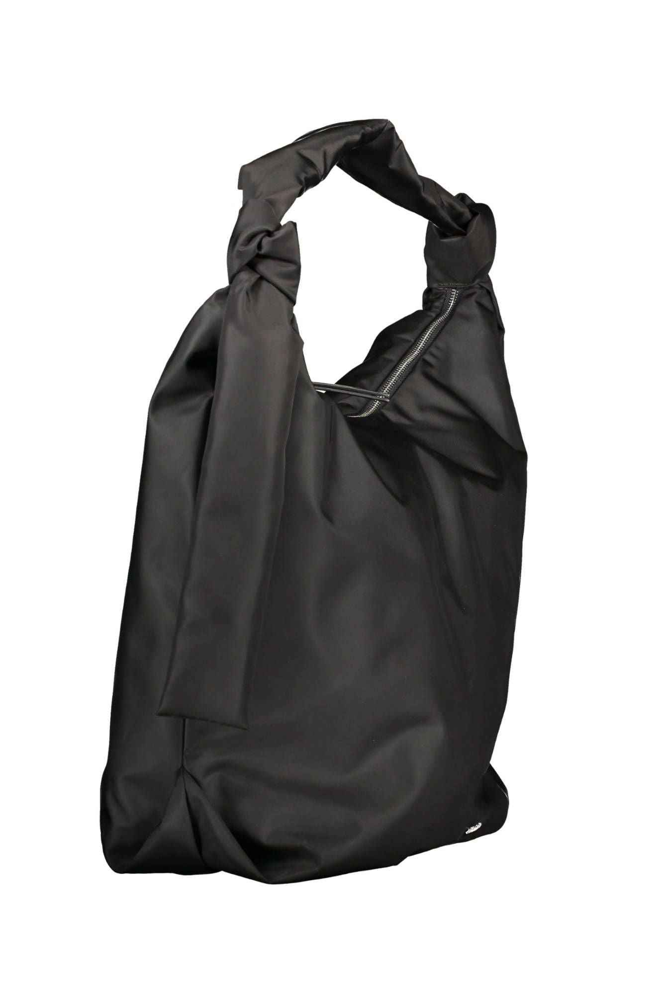 Elegant Black Shoulder Bag with Logo Appliqué