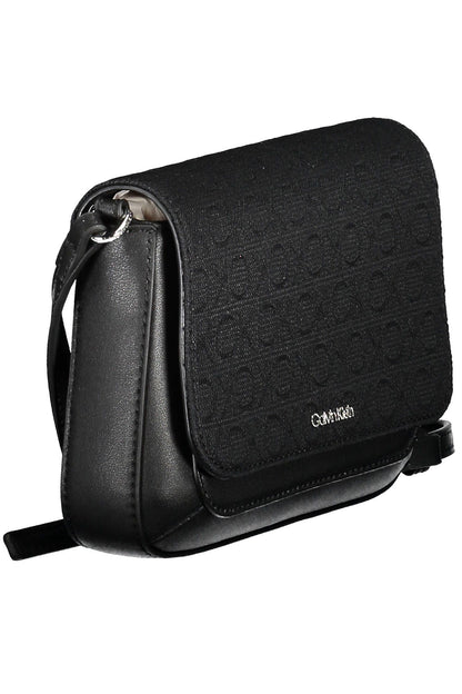 Elegant Black Shoulder Bag with Contrasting Details