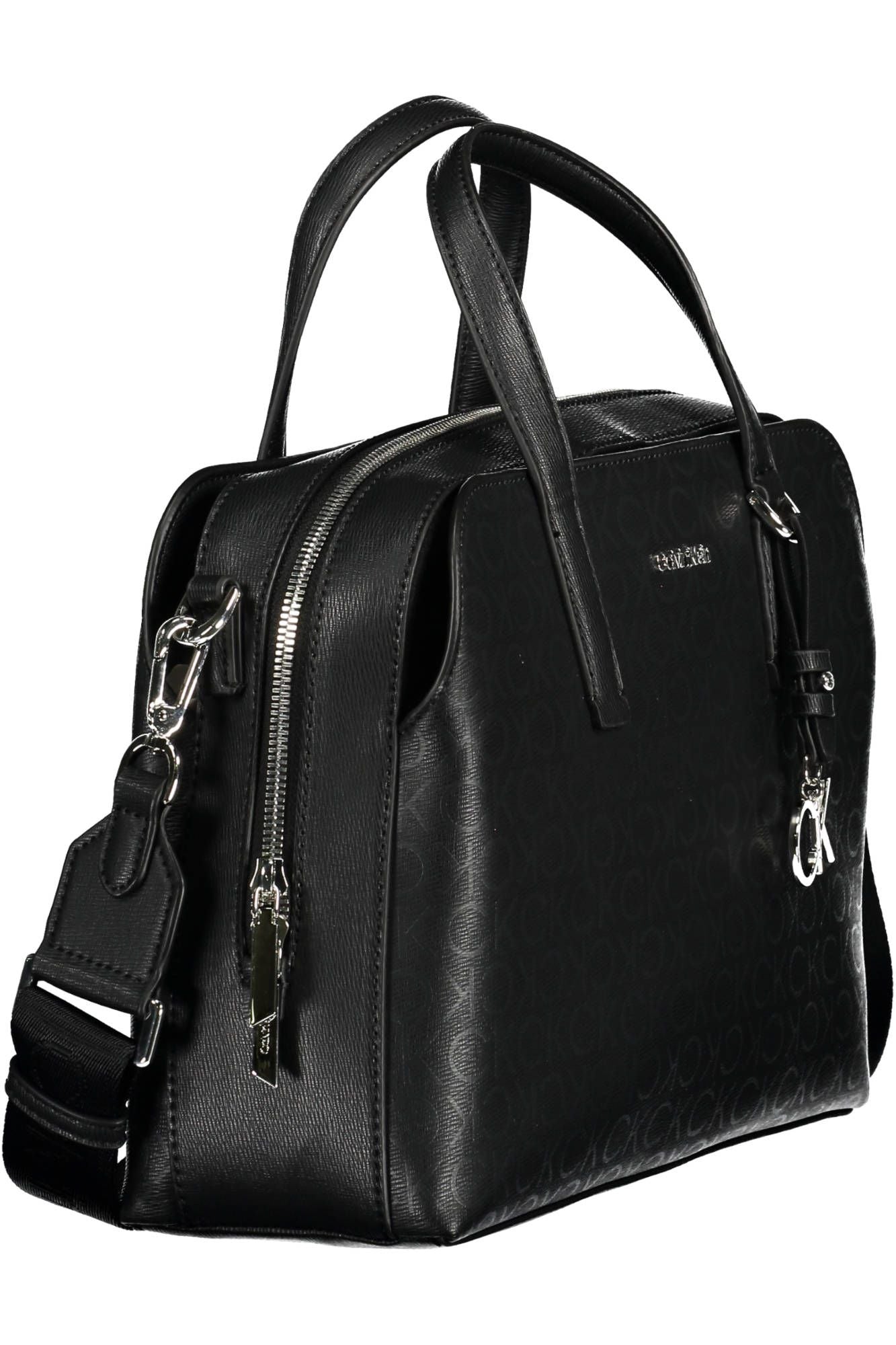 Elegant Black Shoulder Bag with Contrasting Details