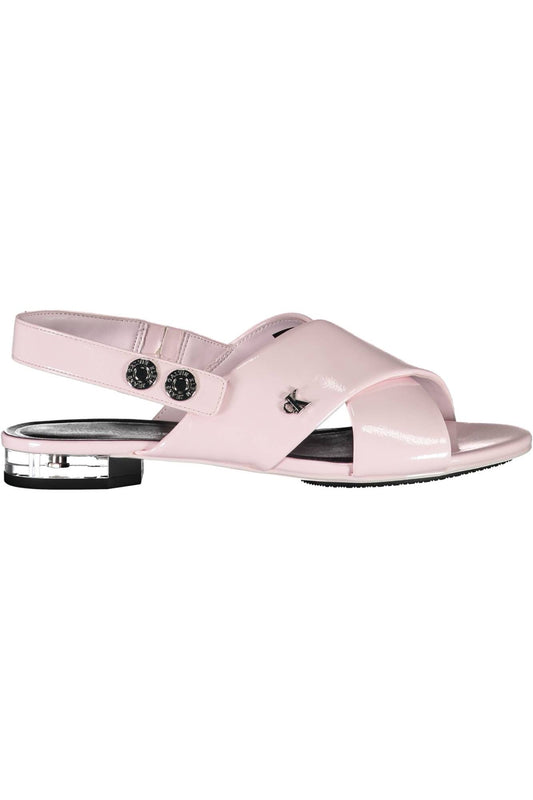 Chic Pink Cross-Front Flat Sandals