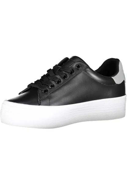 Eco-Conscious Lace-Up Sneakers in Black