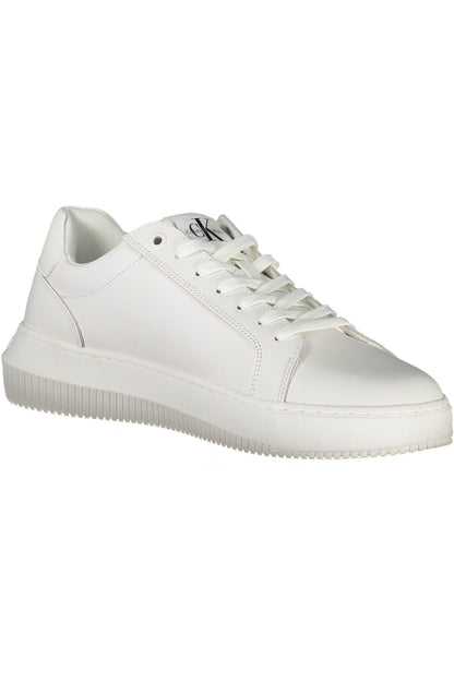 Sleek Sporty Lace-up Sneakers in White