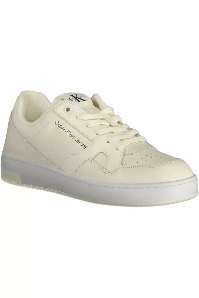 Sleek White Sporty Sneakers with Eco-Conscious Twist