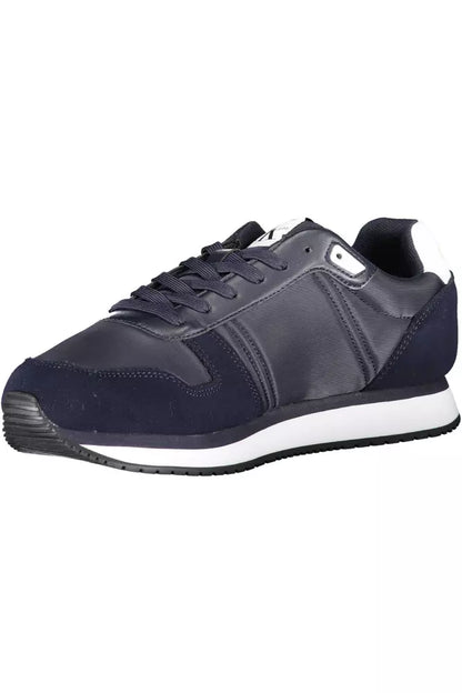 Sleek Blue Lace-Up Sport Sneakers with Contrast Sole