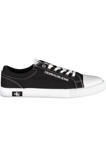 Elegant Black Cotton Sneakers with Logo