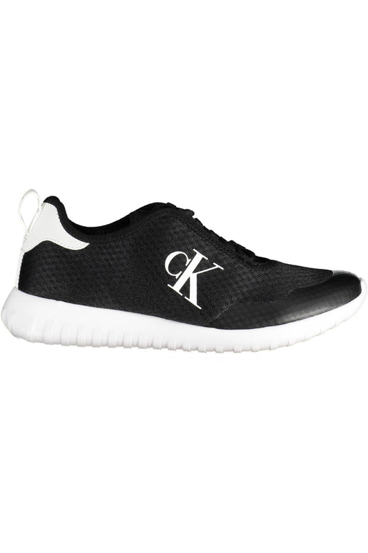 Sleek Black Recycled Sports Sneakers