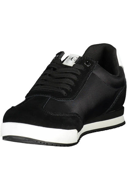 Sleek Sporty Lace-up Sneakers in Black