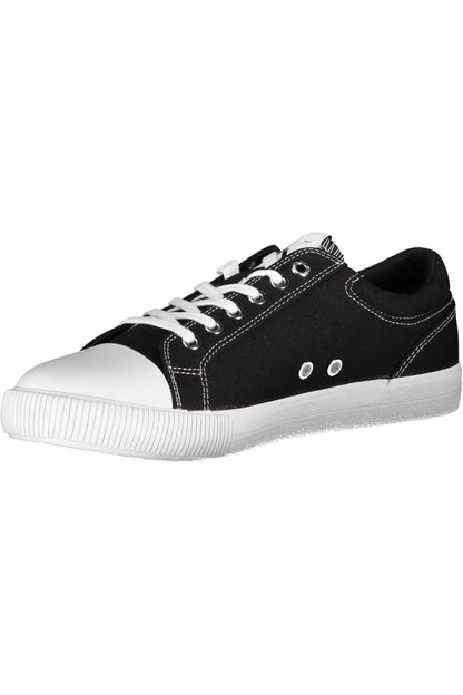 Elegant Black Cotton Sneakers with Logo