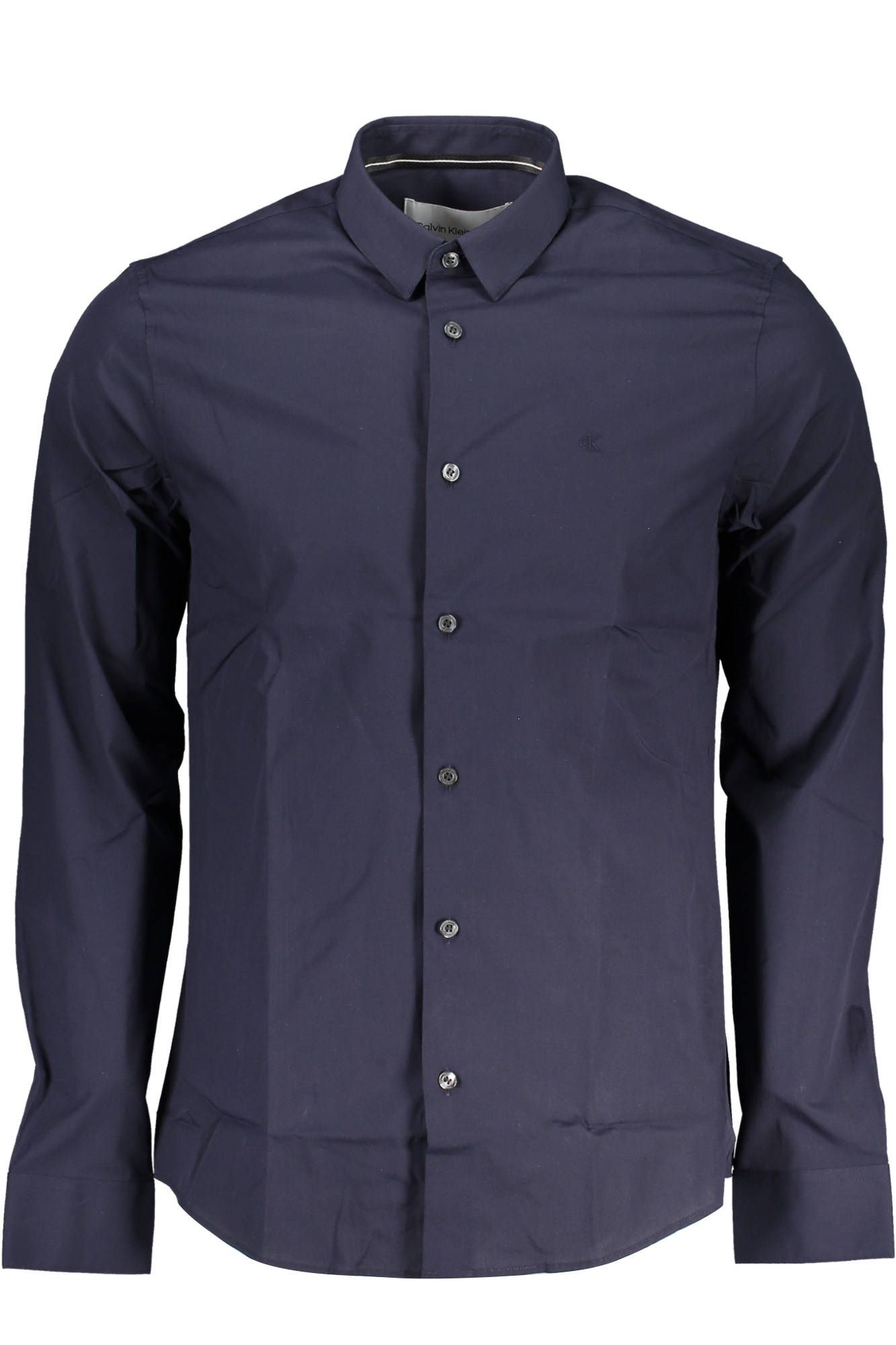 Sleek Blue Slim Fit Italian Collar Shirt
