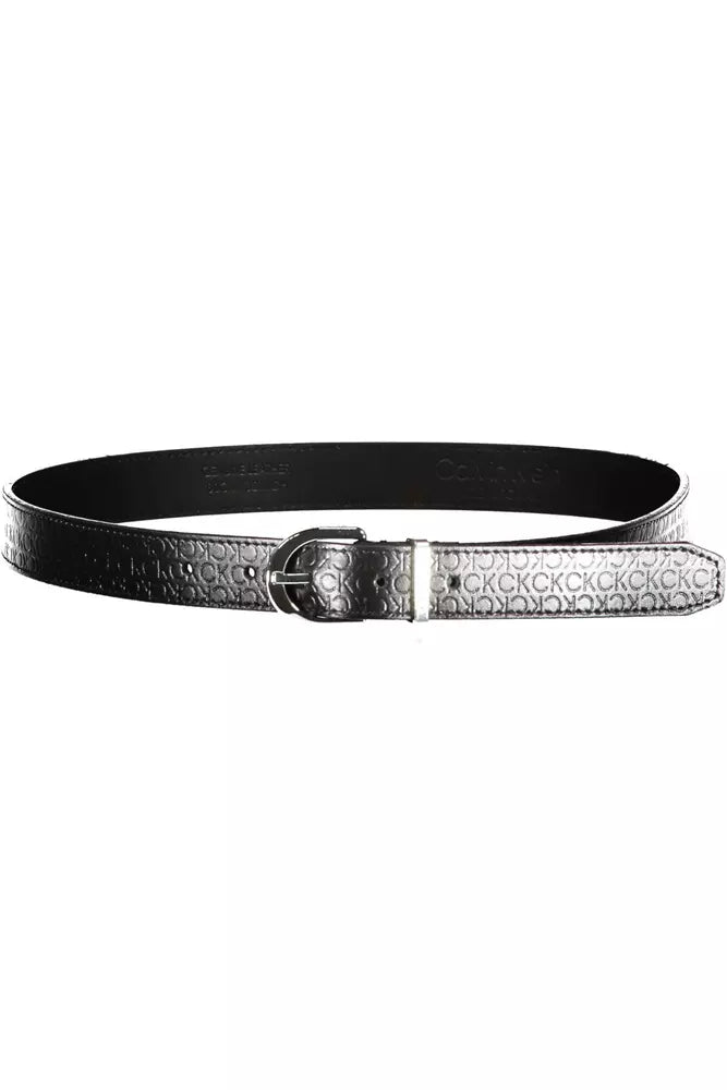 Elegant Black Leather Belt with Logo Detail