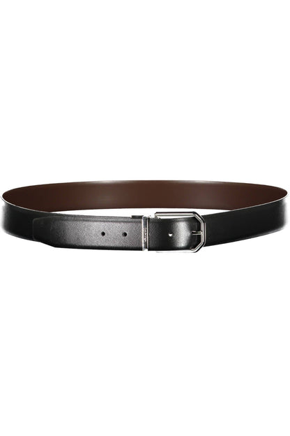 Sleek Reversible Black Leather Belt