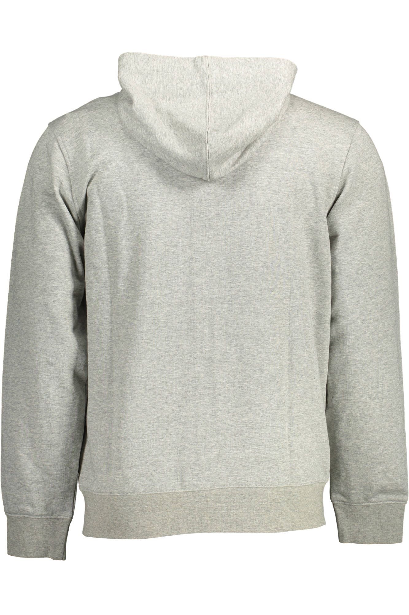 Sleek Gray Hooded Sweatshirt with Logo