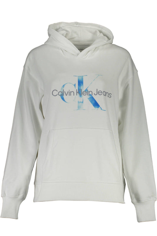 Elegant White Hooded Sweatshirt with Logo