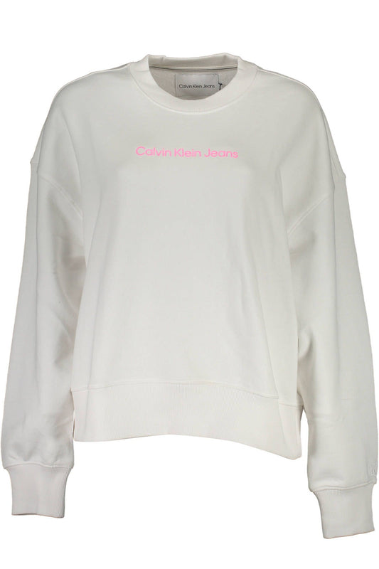 Chic White Cotton Logo Sweatshirt