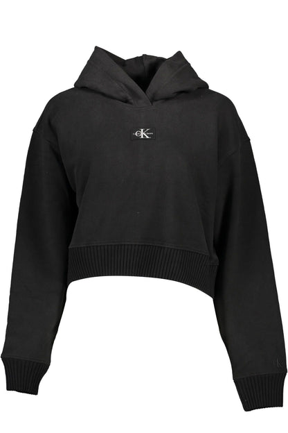 Eco-Chic Black Brushed Hooded Sweatshirt