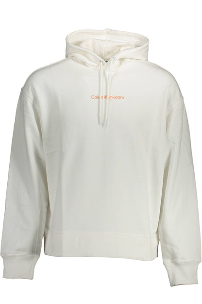 Elegant White Hooded Sweatshirt with Logo Print