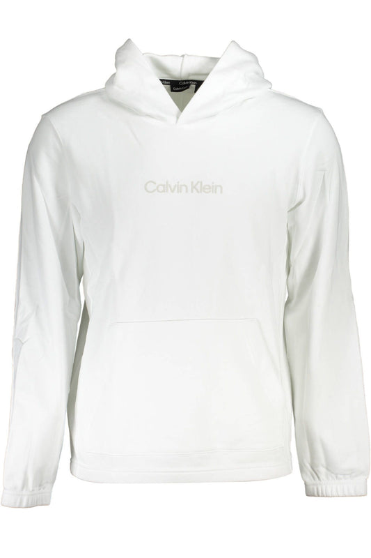 Sleek White Cotton Hooded Sweatshirt