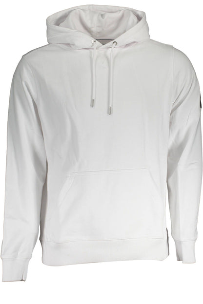 Elegant White Hooded Sweatshirt with Logo Detail