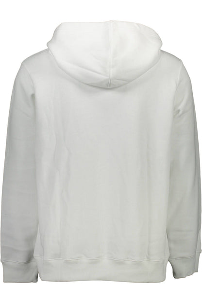 Elegant Hooded White Cotton Sweatshirt