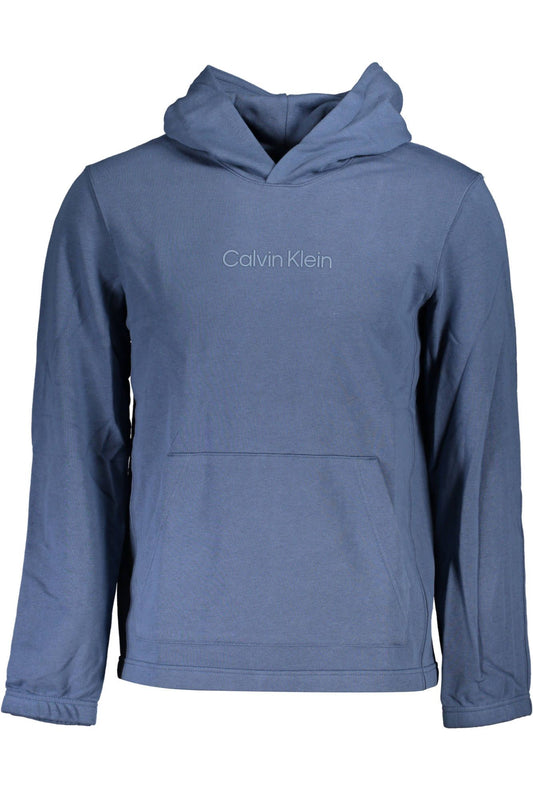 Elegant Blue Cotton Hoodie with Logo Detail