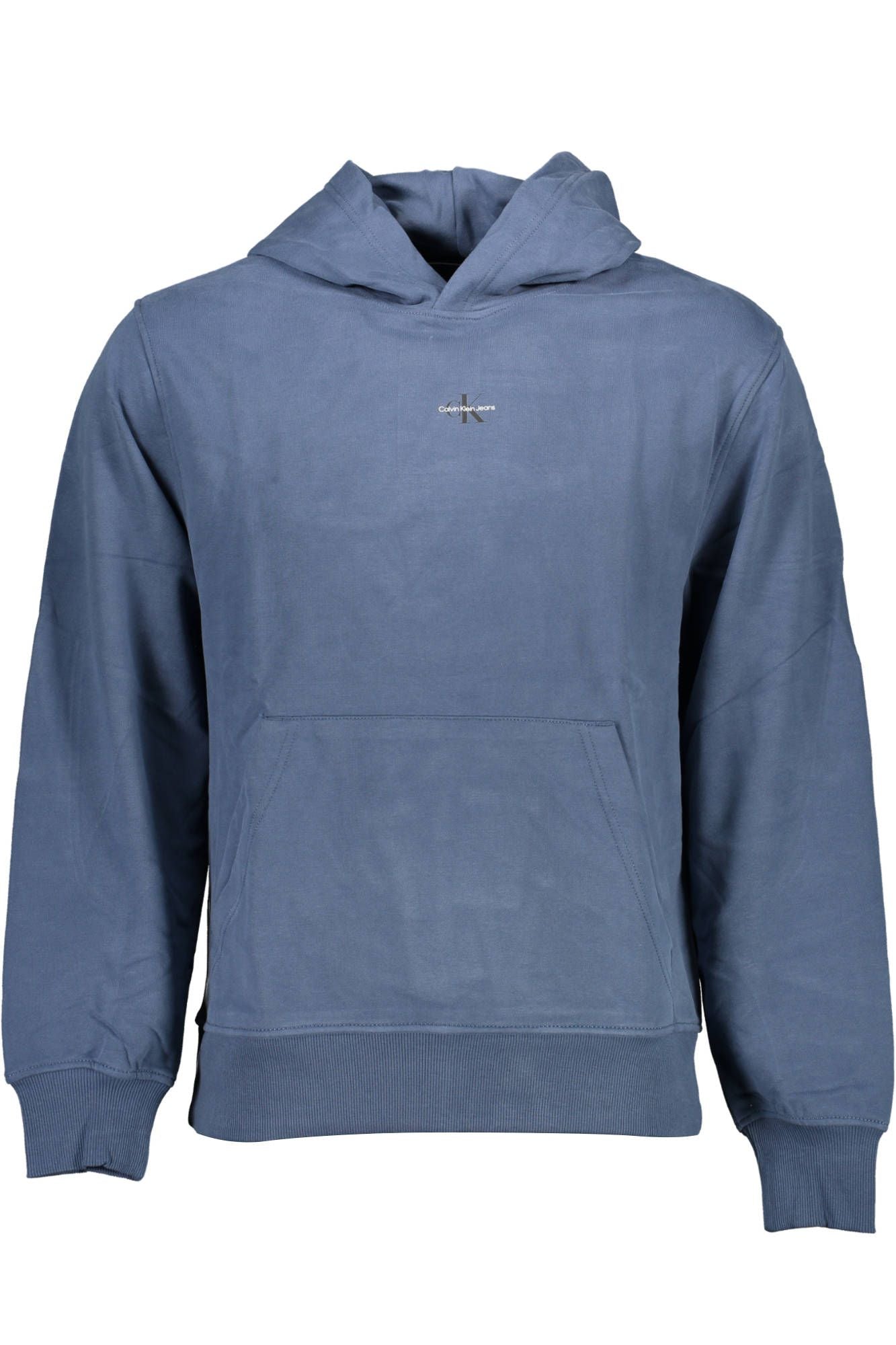 Chic Blue Hooded Sweatshirt with Logo Print