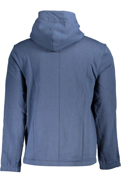 Elegant Blue Cotton Hoodie with Logo Detail