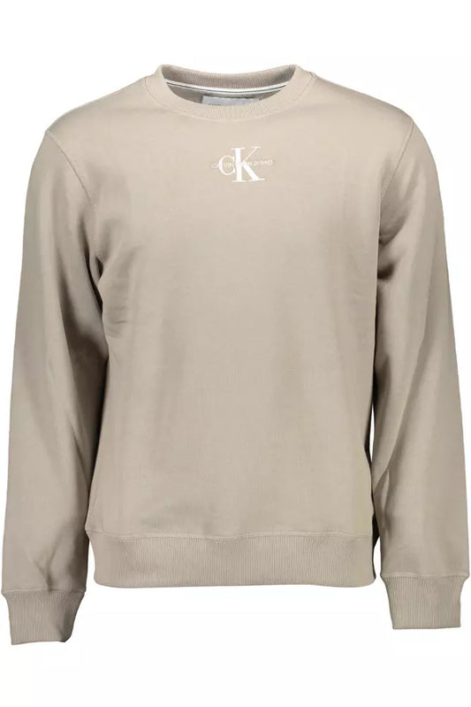 Elegant Gray Embroidered Sweatshirt for Men