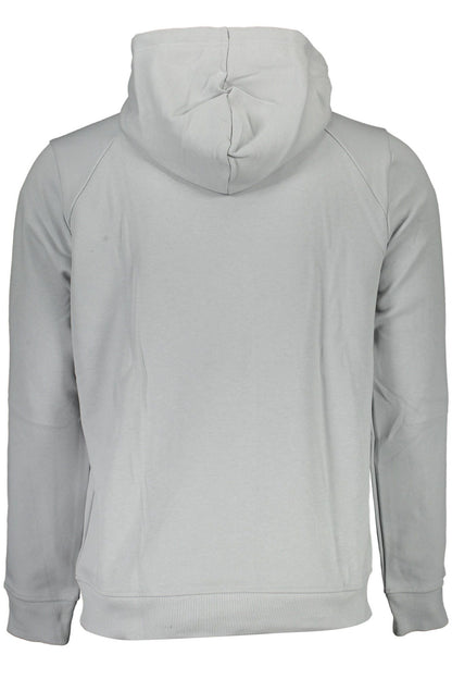 Classic Gray Hooded Sweatshirt with Reflective Print