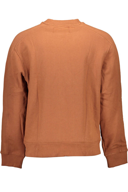 Elegant Brown Cotton Sweatshirt with Classic Logo