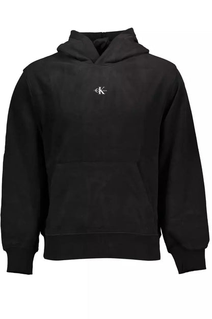 Sleek Black Hooded Sweatshirt with Print