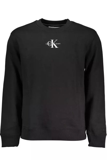 Sleek Black Embroidered Logo Sweatshirt