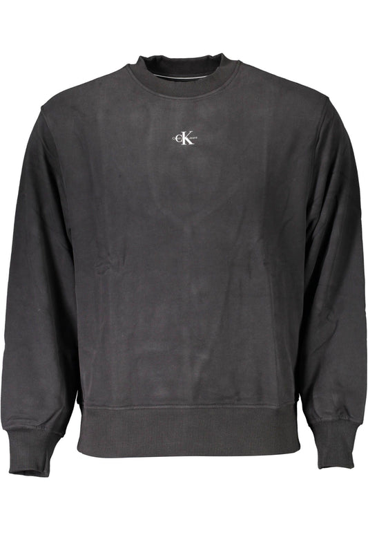 Sleek Black Cotton Sweatshirt for Men