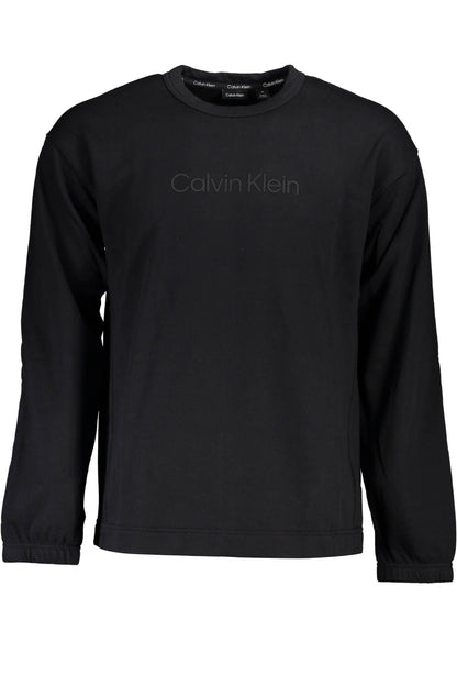 Sleek Black Cotton Sweatshirt with Logo