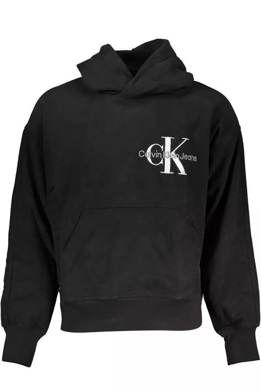 Elegant Fleece Hooded Sweatshirt in Black