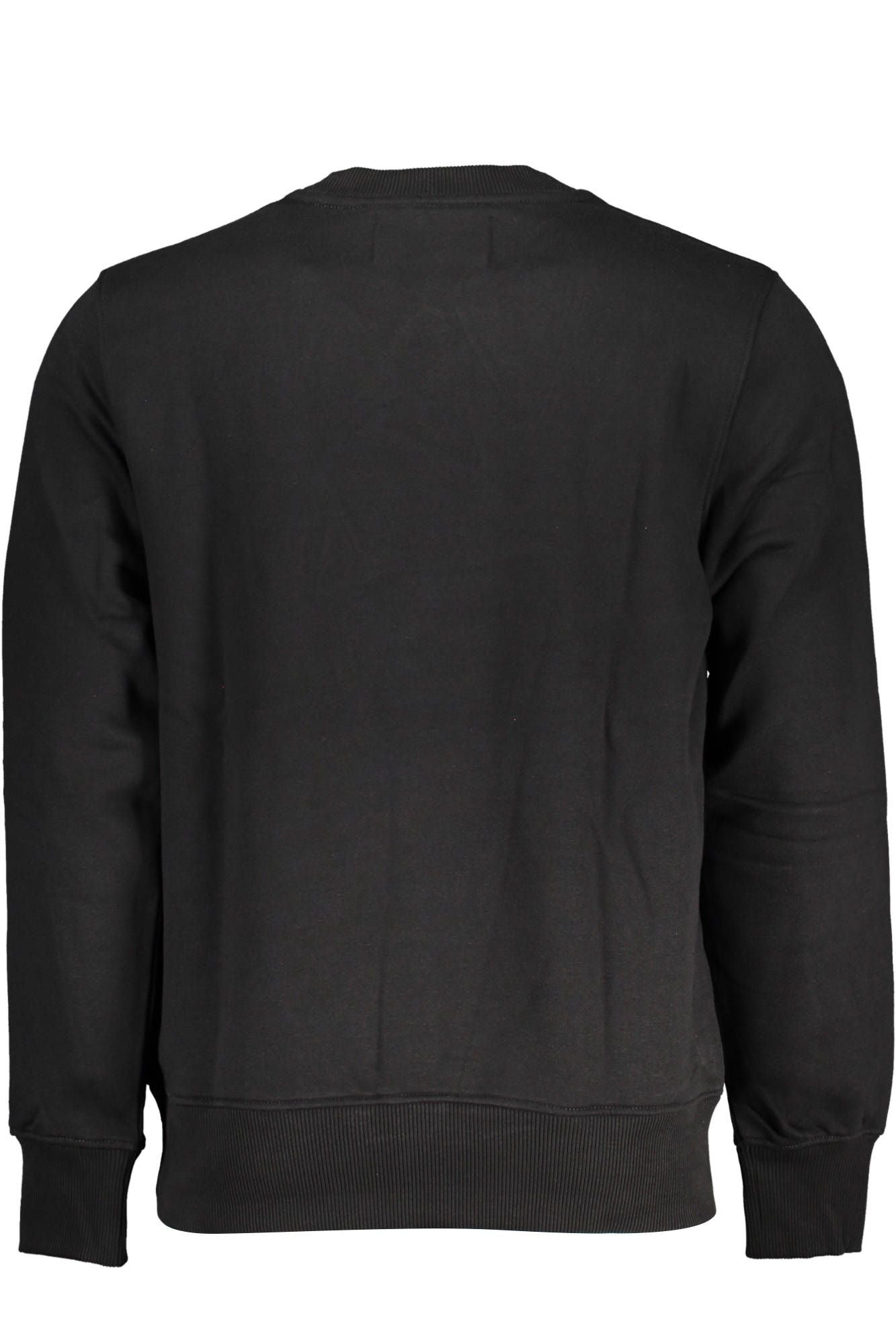 Sleek Black Cotton Sweatshirt with Logo Print