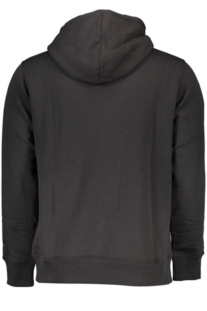 Elegant Black Cotton Hooded Sweatshirt