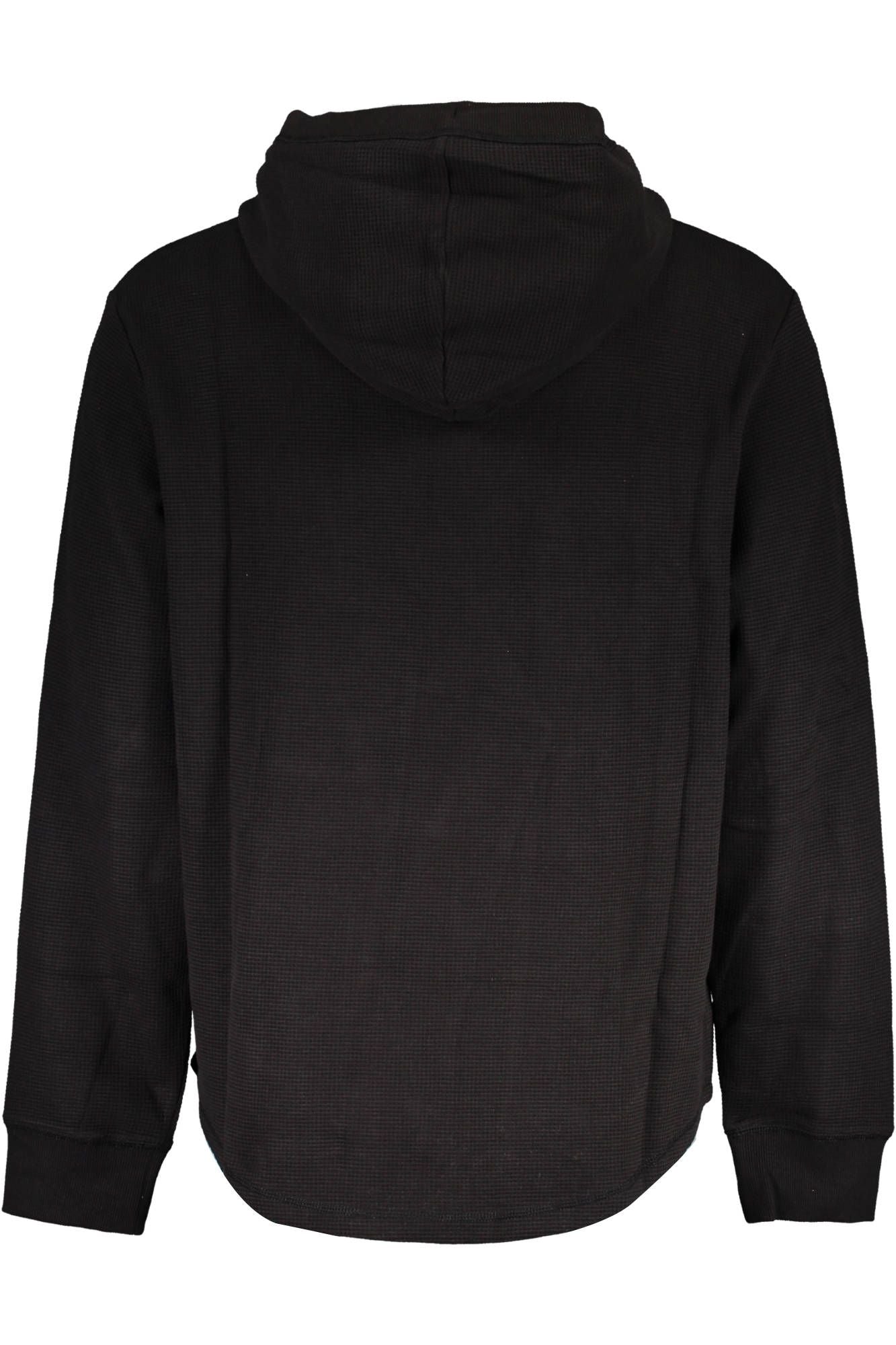 Sleek Black Cotton Hooded Sweatshirt